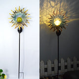 Outdoor Solar Lawn Lamp Moon Flame Retro Hollow Courtyard Lamp Garden Landscape Wrought Iron Floor Lamp