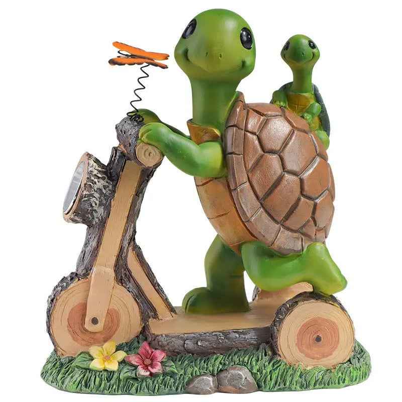 Solar lamp resin turtle cycling courtyard small night light decoration