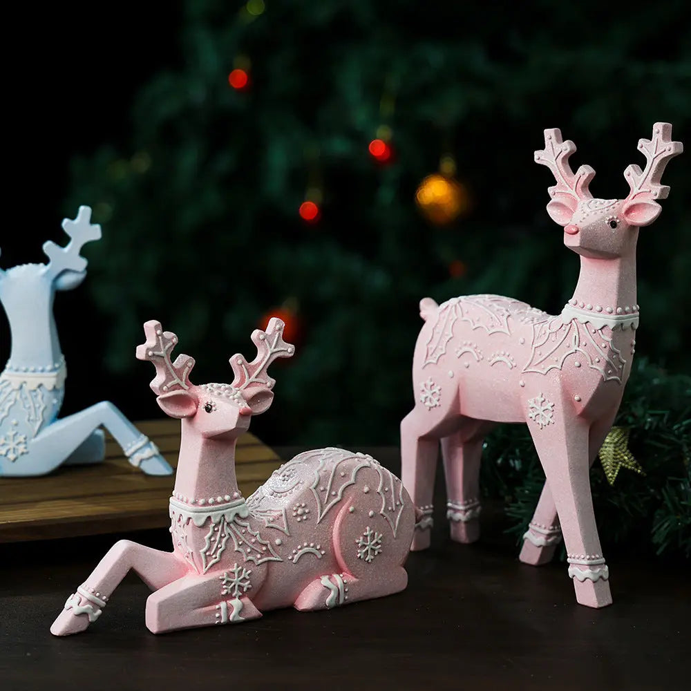 Christmas Deer Resin Ornament Furniture Decoration Craft  Decor eprolo