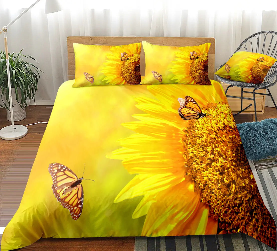 Flower home textile room bedroom bedding sunflower three or four pieces eprolo