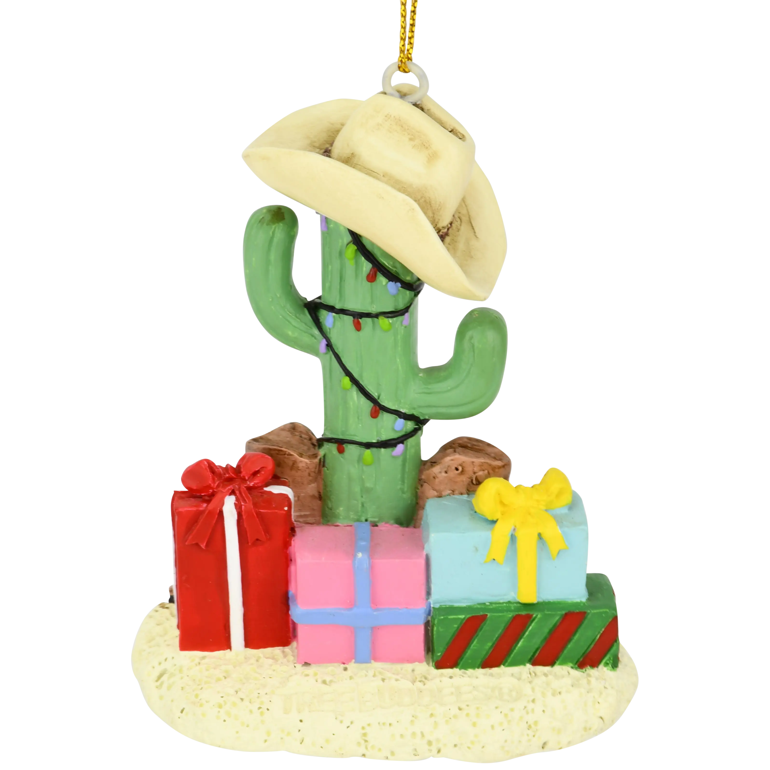 Cactus Christmas Tree with Cowboy Boots Cowboy Hats and Presents Ornament Tree Buddees Wholesale