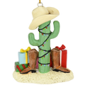 Cactus Christmas Tree with Cowboy Boots Cowboy Hats and Presents Ornament Tree Buddees Wholesale