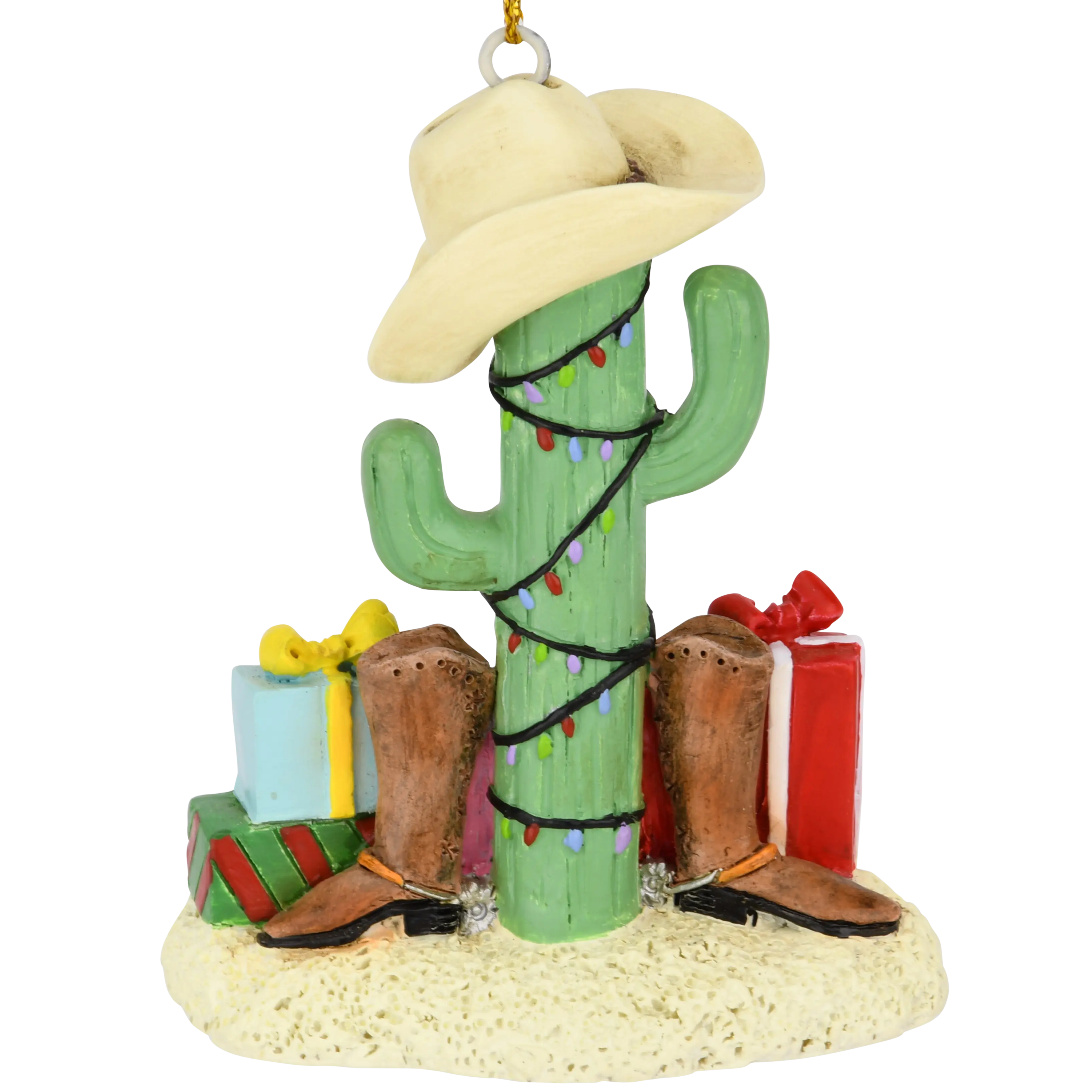 Cactus Christmas Tree with Cowboy Boots Cowboy Hats and Presents Ornament Tree Buddees Wholesale