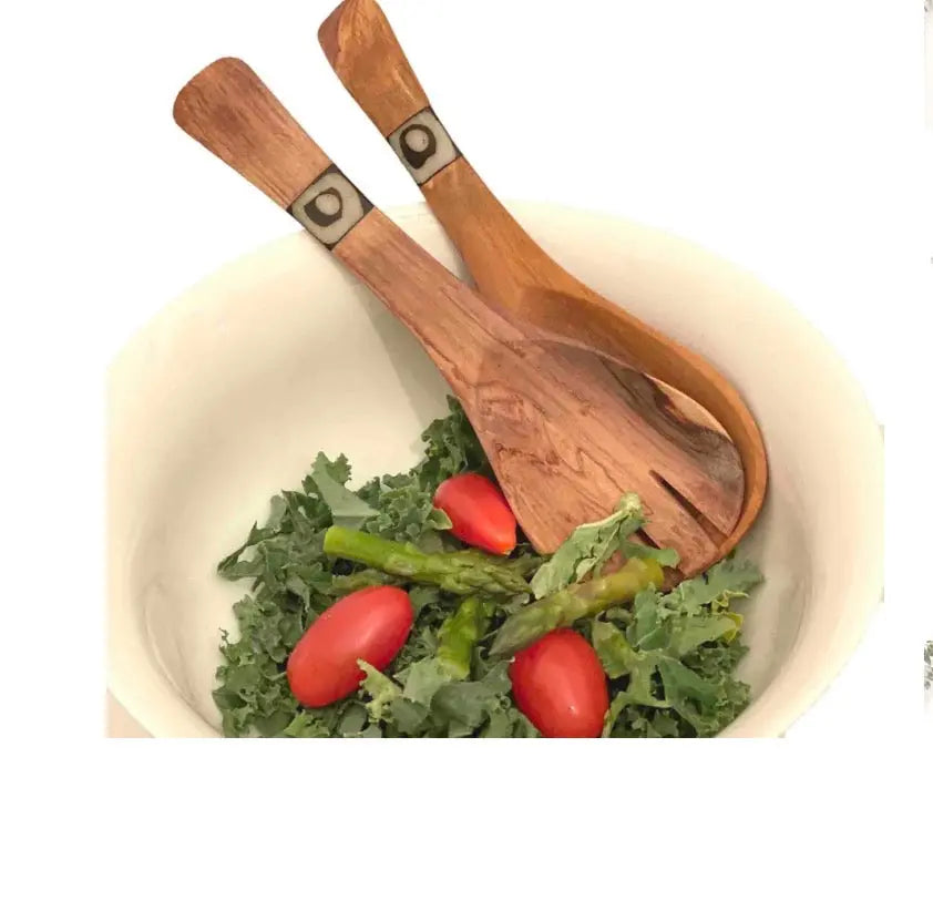 Olive Wood Serving , Small With Batik Inlay Global Groove