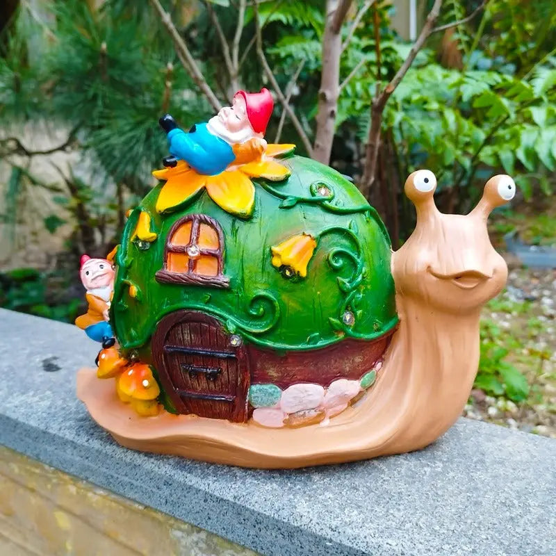 Solar powered outdoor animal snail elf ornament eprolo