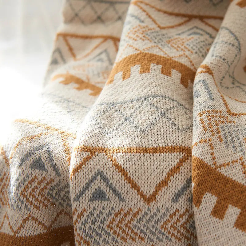 Simple Knitted Wool Shawl Blanket eprolo