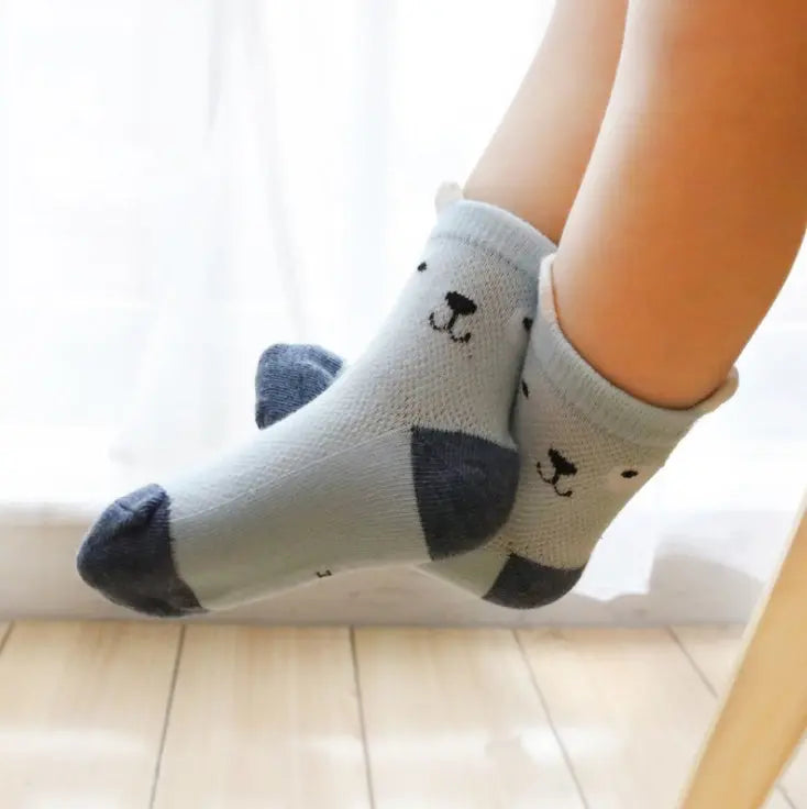 Children's Socks Pack of 5 Colors Breathable Summer Cotton Socks for Boys and Girls Mayra and Company