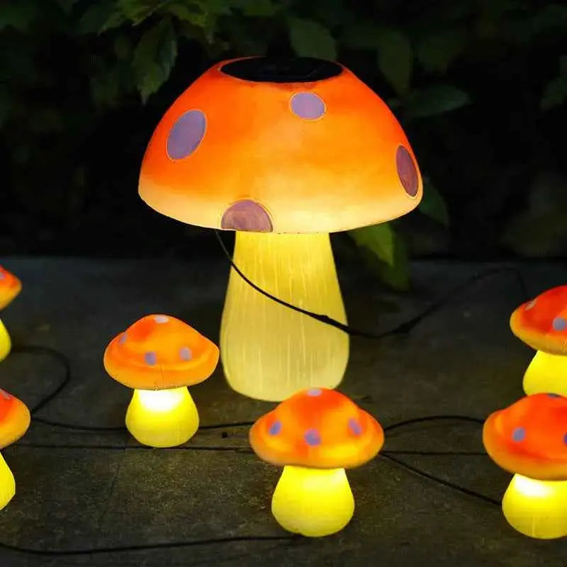 Solar mushroom LED light string outdoor courtyard garden