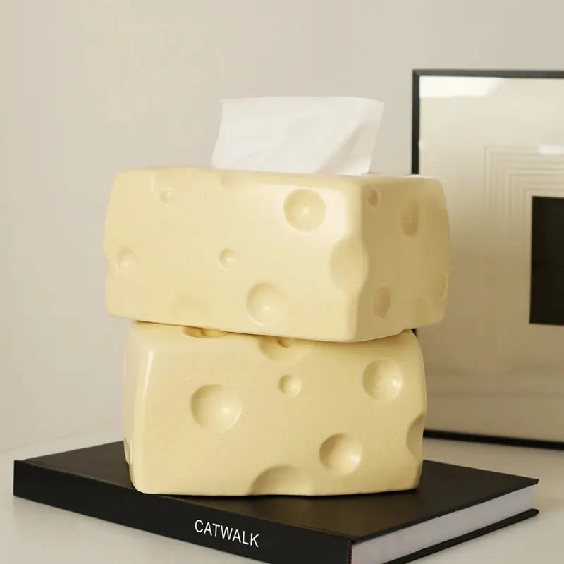 Cute Tissue Boxes Ceramic Cheese Shape  Storage Box eprolo