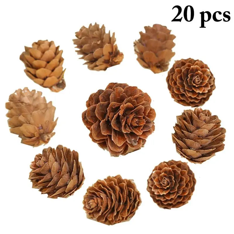 20PCS Wooden Natural Pinecone Christmas Tree Hanging DIY 3D Vivid Pine Cones Ornaments Party Christmas Decor Home Decors eprolo