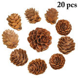 20PCS Wooden Natural Pinecone Christmas Tree Hanging DIY 3D Vivid Pine Cones Ornaments Party Christmas Decor Home Decors