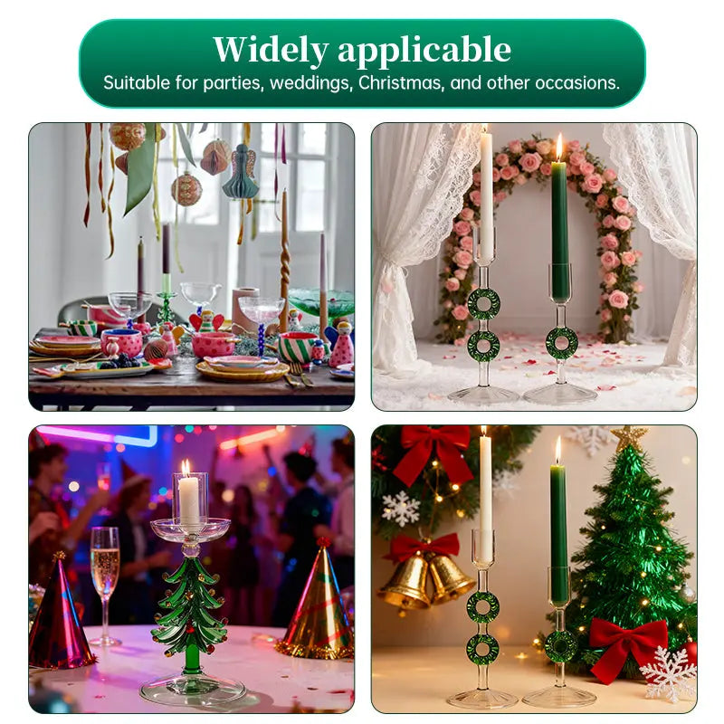 Nordic Borosilicate Glass Candle Holder, Christmas Tree Tabletop Decor for Home eprolo