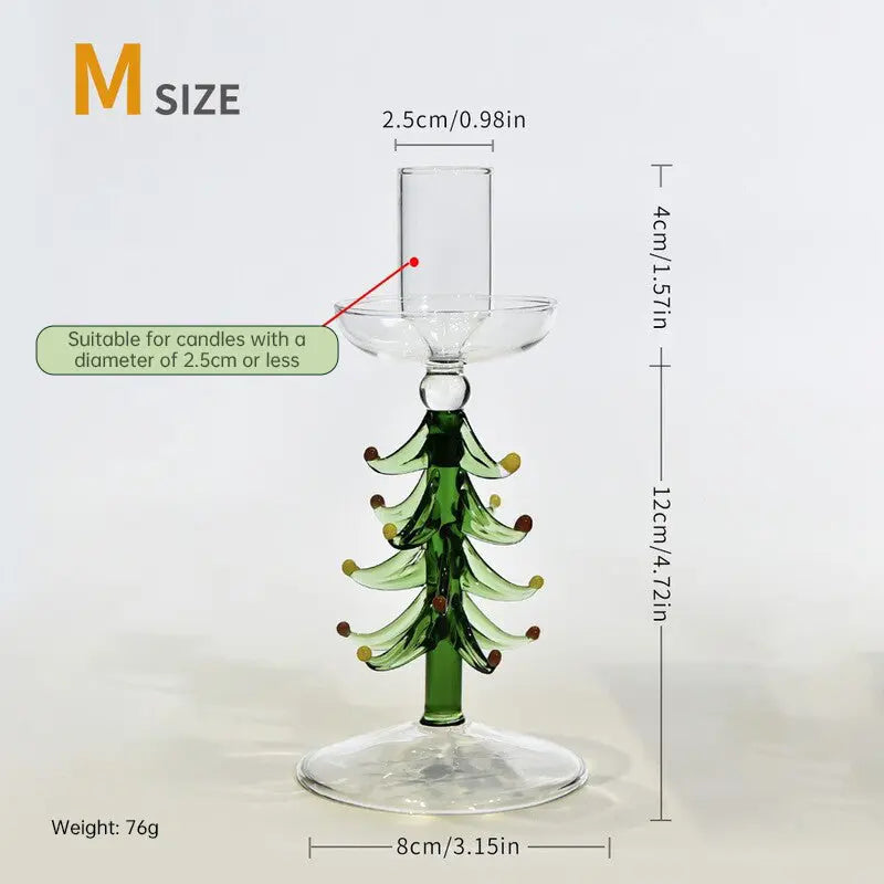 Nordic Borosilicate Glass Candle Holder, Christmas Tree Tabletop Decor for Home eprolo