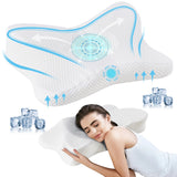 2 Pack Memory Foam Pillow, A Cooling Type Sleep Pillow Designed To Provide Neck Support When Lying On One's Side