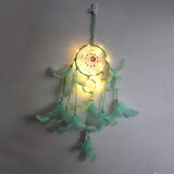 Dream Catcher LED Lighting Feather Dreamcatcher Girl Room Bell Bedroom Romantic Hanging Decoration