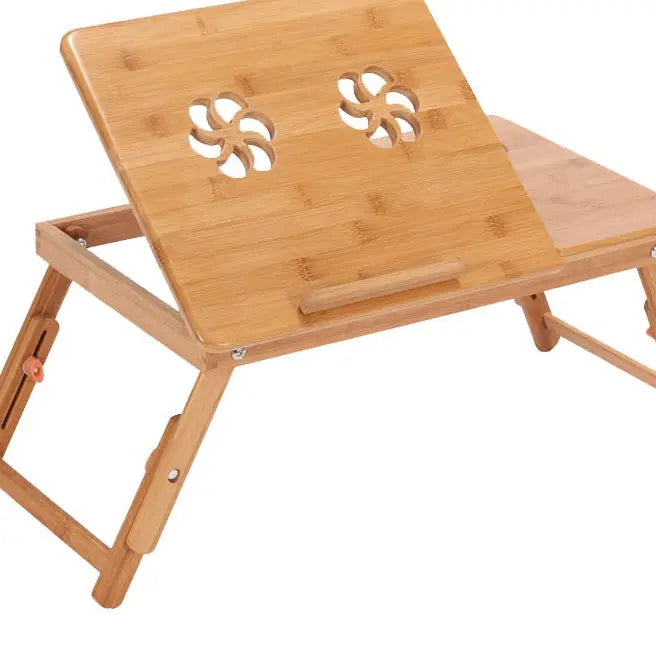 Ergonomics Adjustable Laptop Desk with USB Cooling Fan for Lap Table Bamboo Foldable Breakfast Serving Bed Tray Cozy Yellow eprolo