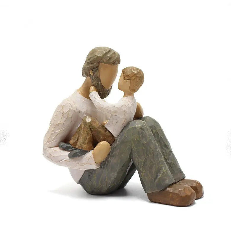 Father and Son Statue Decoration Creative Home Desktop Decoration Resin eprolo