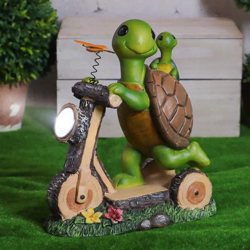 Solar lamp resin turtle cycling courtyard small night light decoration eprolo