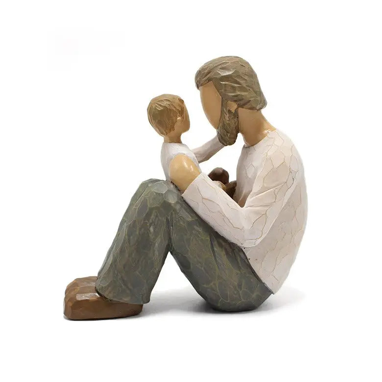 Father and Son Statue Decoration Creative Home Desktop Decoration Resin eprolo