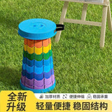 The folding and retractable stool can be adjusted as a portable stool for outdoor household queuing travel