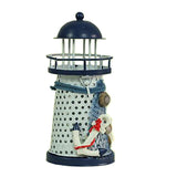 Lighthouse Candle Holder Mediterranean-style Iron Candle Holder Holiday Candlestick Home Wedding Party Family Decor S-779-0-818
