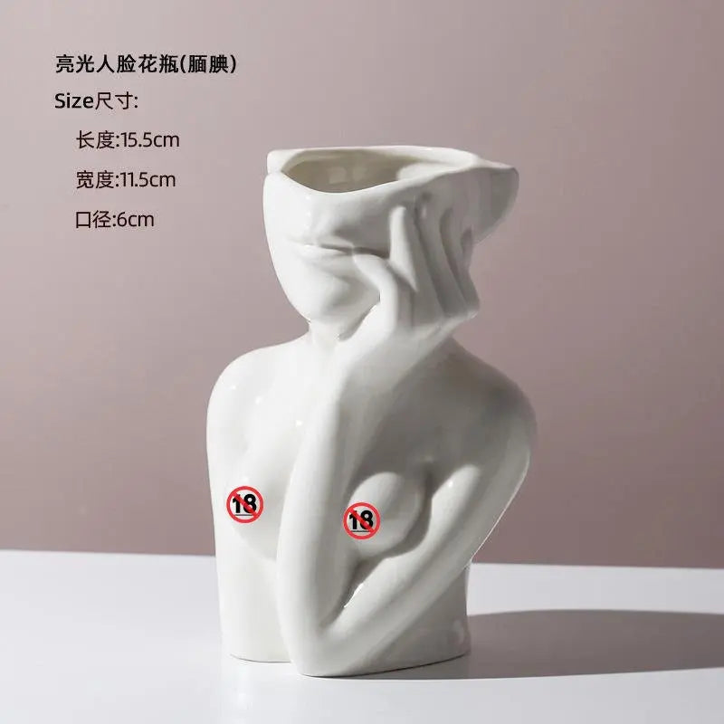 Human Body Ceramic Vase Human Shape Art Vase Nordic Home Decoration Ceramic Vase eprolo