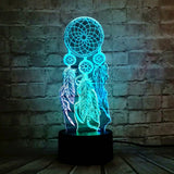 H Valentine Wind Chimes Table Lamp Switch Dream Catcher 3D Touch Night Light Bedroom Party Desk Decor Lamp Girls xmas