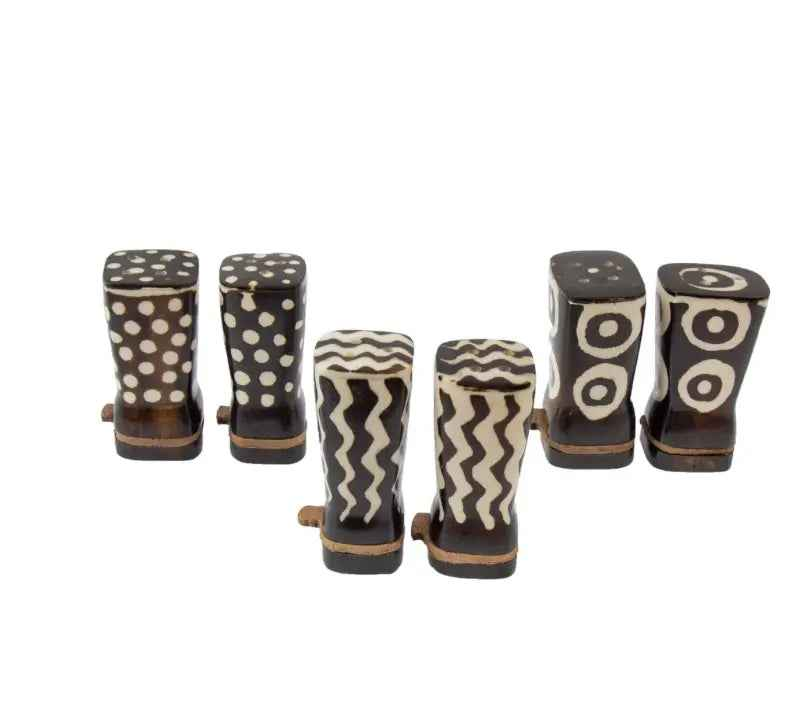 African Natural Bone Salt & Pepper Shakers