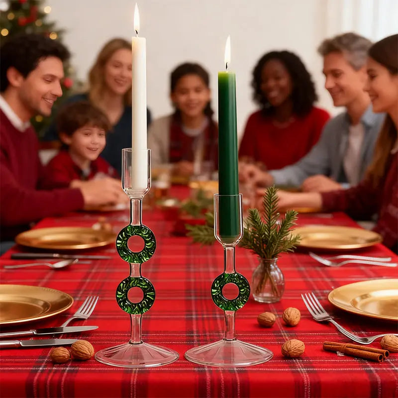 Nordic Borosilicate Glass Candle Holder, Christmas Tree Tabletop Decor for Home eprolo