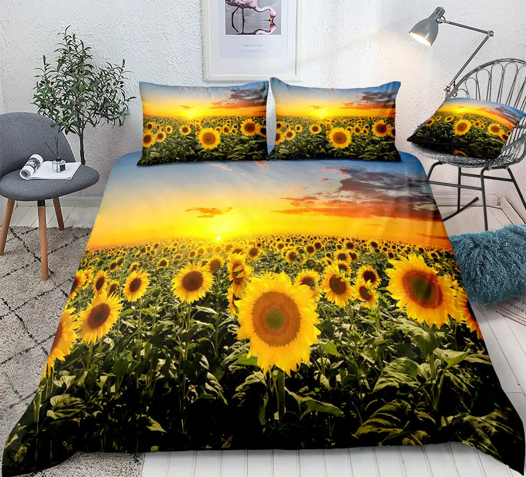 Flower home textile room bedroom bedding sunflower three or four pieces eprolo