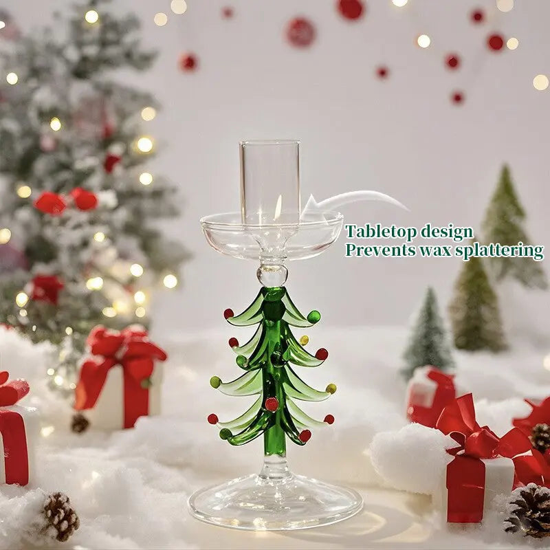 Nordic Borosilicate Glass Candle Holder, Christmas Tree Tabletop Decor for Home eprolo
