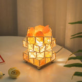 USB Crystal Table Lamp Three Color Cube Bedroom Bedside Night Light For Home Room