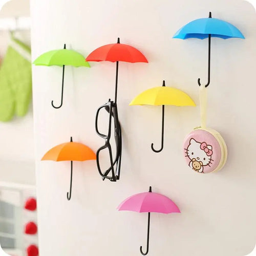 3Pcs/set Creative Umbrella Shape Hook Colorful Key Hanger Holder home Bedroom Wall decoration Accessories Wall Hanging Hooks Key Hangers Holder Towel Rack Multifunctional Hooks for Living Room Bedroom Stevvex