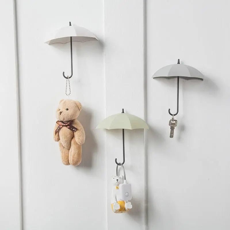 3Pcs/set Creative Umbrella Shape Hook Colorful Key Hanger Holder home Bedroom Wall decoration Accessories Wall Hanging Hooks Key Hangers Holder Towel Rack Multifunctional Hooks for Living Room Bedroom Stevvex