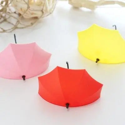 3Pcs/set Creative Umbrella Shape Hook Colorful Key Hanger Holder home Bedroom Wall decoration Accessories Wall Hanging Hooks Key Hangers Holder Towel Rack Multifunctional Hooks for Living Room Bedroom Stevvex
