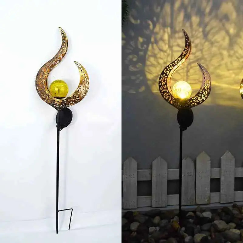 Outdoor Solar Lawn Lamp Moon Flame