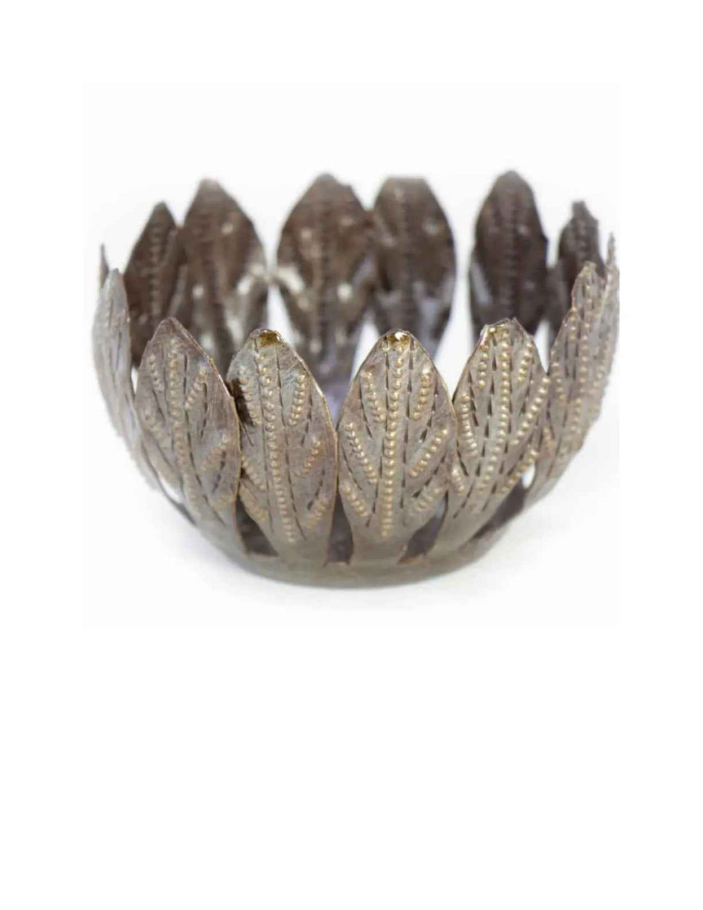 Decorative Drum Art Bowl Or Votive Mango Leaf