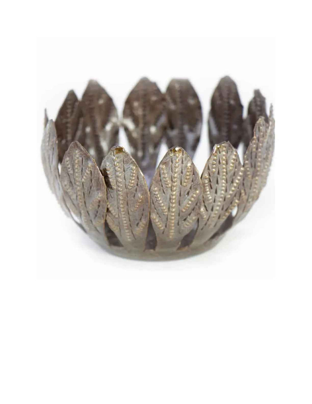 Decorative Drum Art Bowl Or Votive Mango Leaf