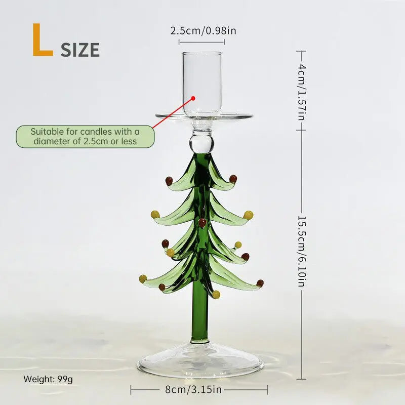 Nordic Borosilicate Glass Candle Holder, Christmas Tree Tabletop Decor for Home eprolo