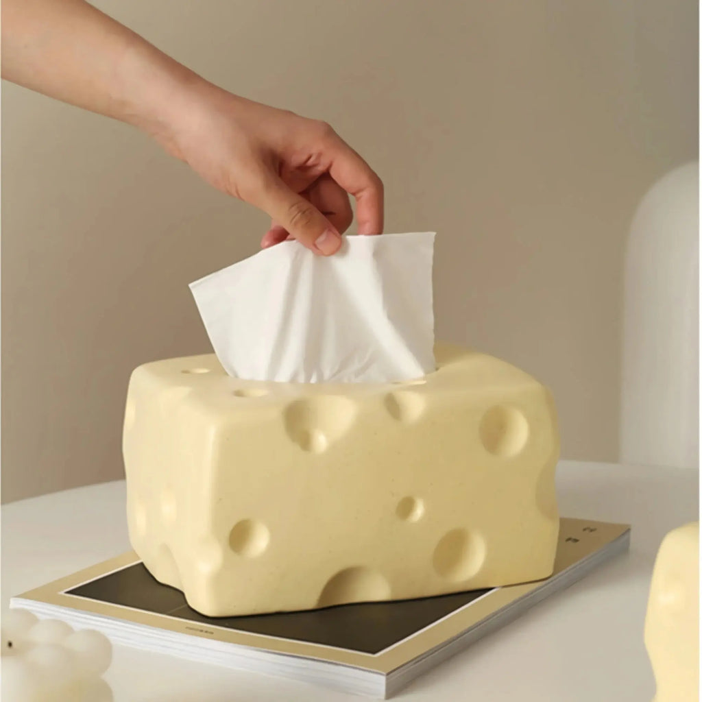 Cute Tissue Boxes Ceramic Cheese Shape  Storage Box eprolo