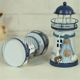 Lighthouse Candle Holder Mediterranean-style Iron Candle Holder Holiday Candlestick Home Wedding Party Family Decor S-779-0-818