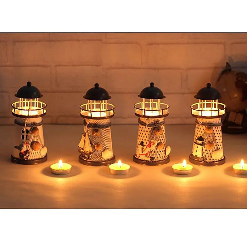 Lighthouse Candle Holder Mediterranean-style Home Decor eprolo