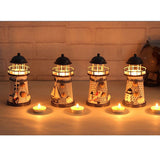 Lighthouse Candle Holder Mediterranean-style Iron Candle Holder Holiday Candlestick Home Wedding Party Family Decor S-779-0-818