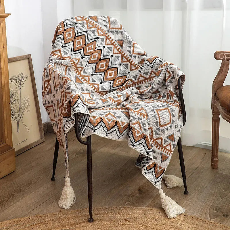 Simple Knitted Wool Shawl Blanket eprolo