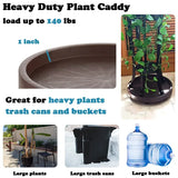 8 Pack Plant Caddy With Wheels Heavy Duty 12.2 Inch Plant Dolly With Locking Casters Rolling Plant Stand For Indoor Outdoor, Brown