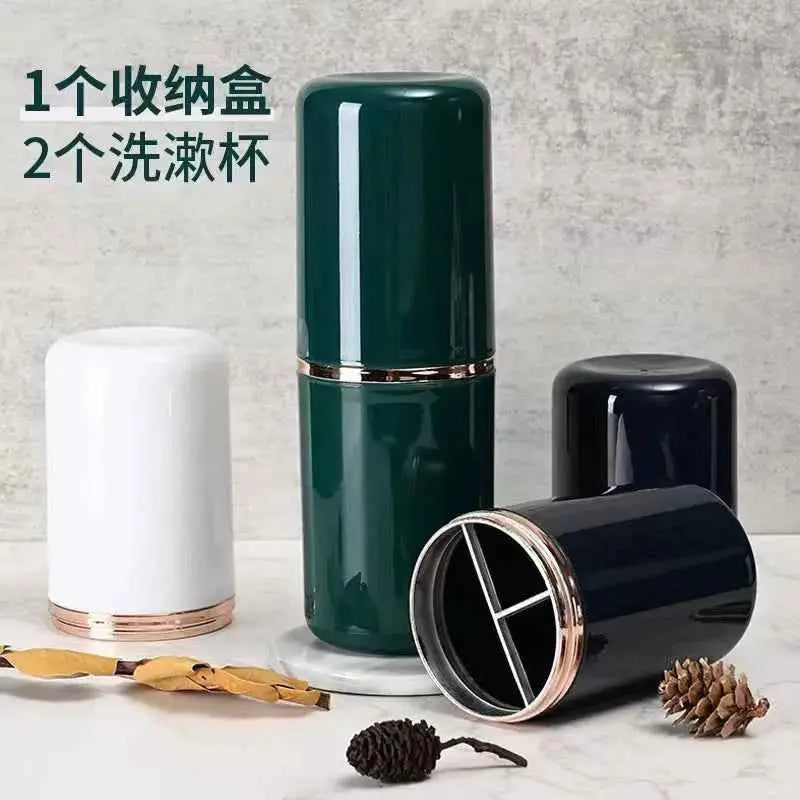 Portable travel toiletry cup, brush box, mouthwash cup and cream three-in-one