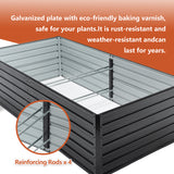 Metal Raised Garden Bed Outdoor 7.2x3.6x2 FT Galvanized Raised Garden Bed Kit,Vegetable Boxes-Rectangle Metal Flower Box,Large Planter Raised Beds Outdoor Garden For Planting,Fruit,Herb-Black