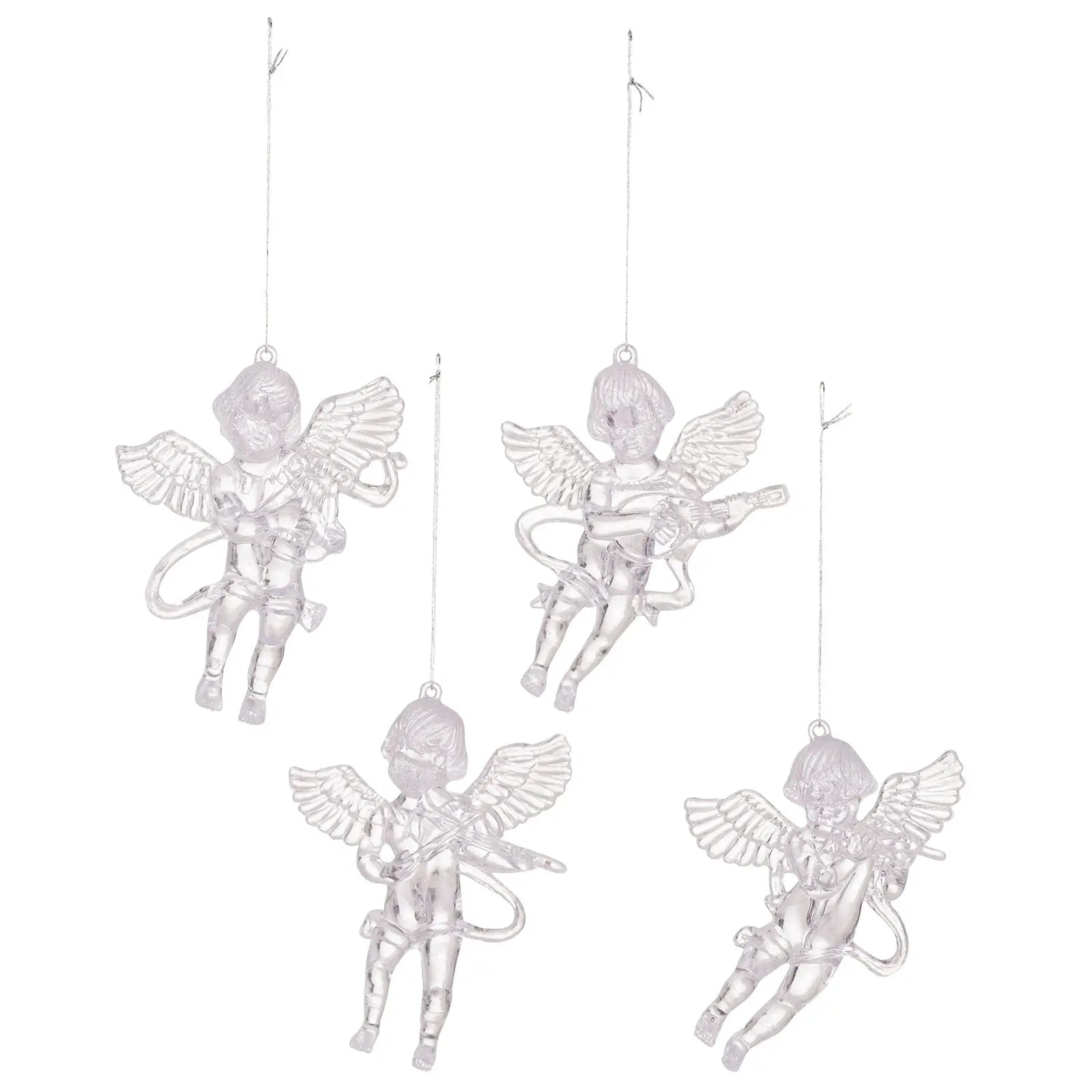 4PC Christmas Decorations Ornaments Transparent Acrylic Angel Ornament Christmas Tree Decoration Creative Ice Cone Home Decor eprolo
