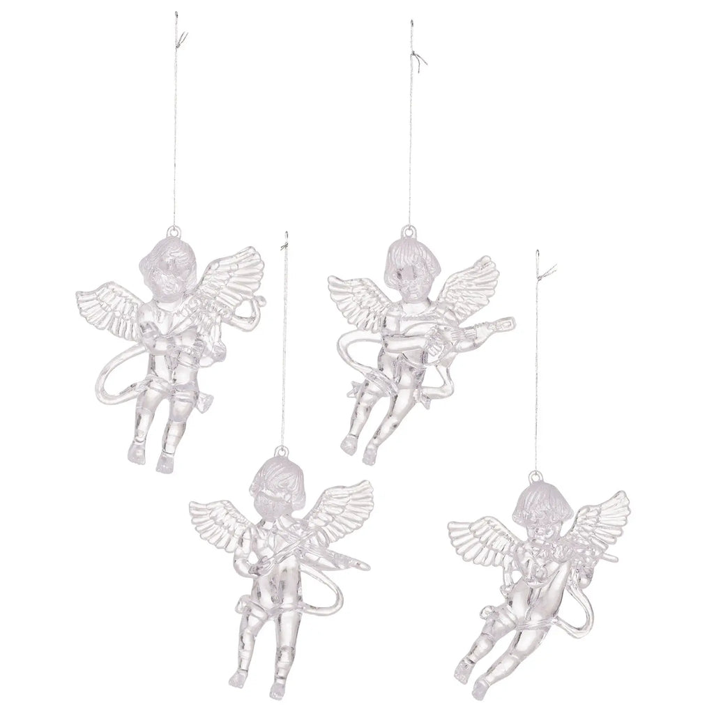 4PC Christmas Decorations Ornaments Transparent Acrylic Angel Ornament Christmas Tree Decoration Creative Ice Cone Home Decor eprolo