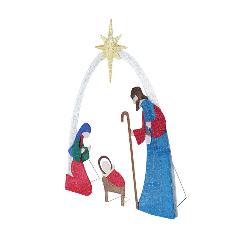 Outdoor Nativity Scene with Copper Wire, Christmas Yard Decor for Garden eprolo
